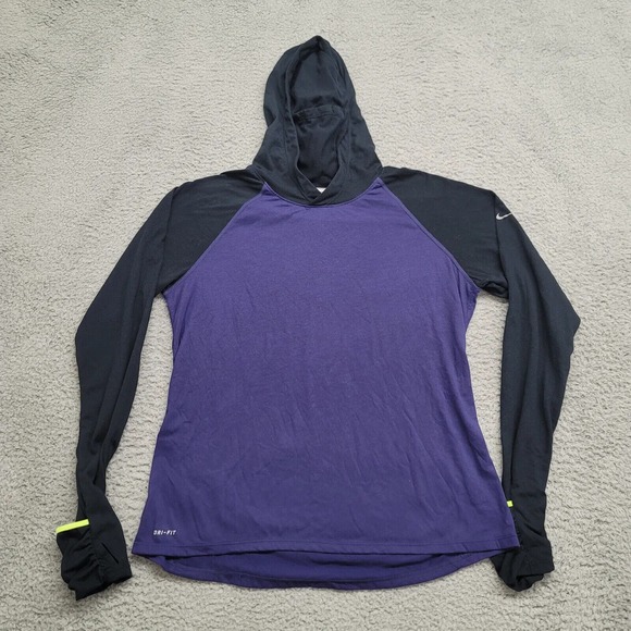 Nike Running Hoodie Womens Large Purple Pullover Outdoors Training Swoosh DriFit - Picture 1 of 16